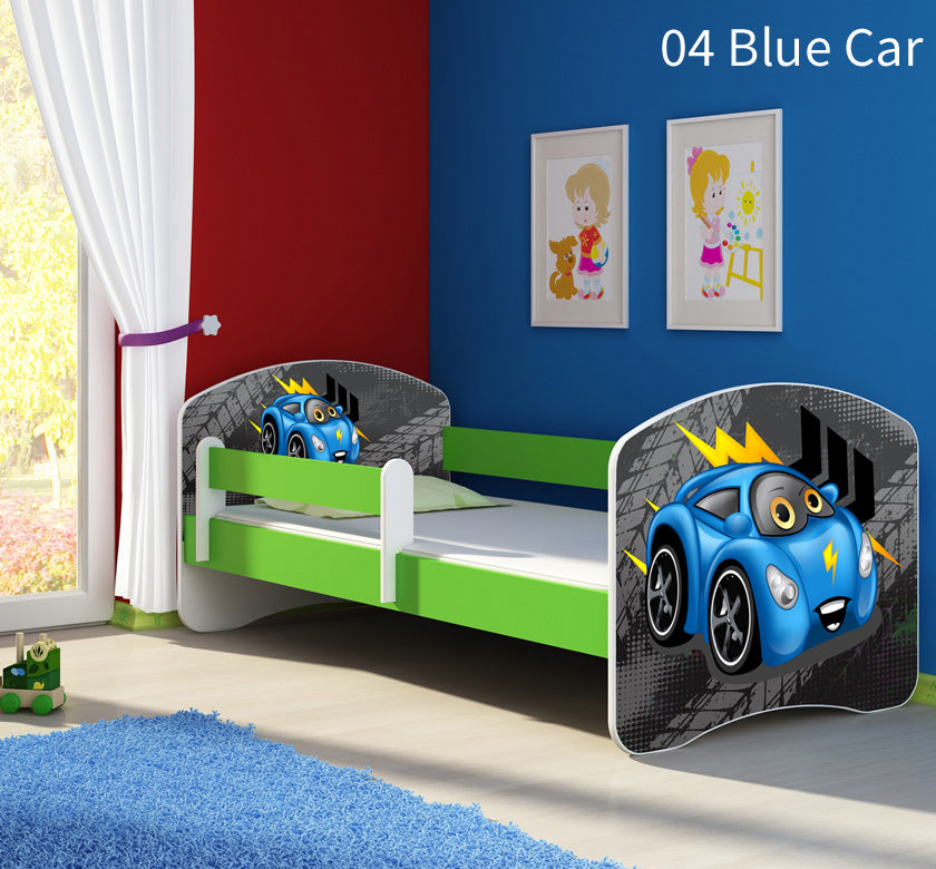 Dječji krevet ACMA s motivom, bočna zelena 180x80 cm 04 Blue Car