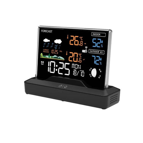 MANTA vremenska stanica Windy, DCF, sat budilica, vanjski senzor, crna MTO100W