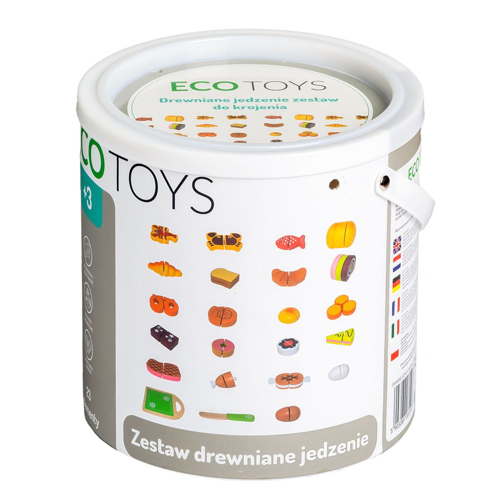 Ecotoys Drvena hrana za rezanje set od 23 elemenata
