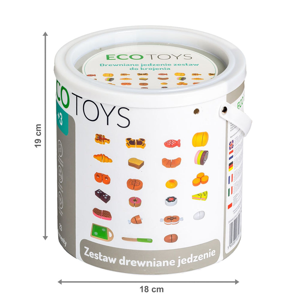 Ecotoys Drvena hrana za rezanje set od 23 elemenata