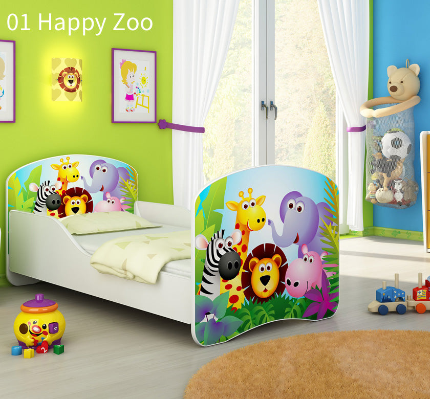 Dječji krevet ACMA s motivom 180x80 cm 01 Zoo