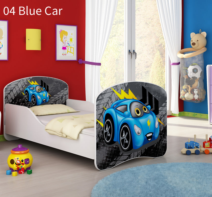 Dječji krevet ACMA s motivom 140x70 cm 04 Blue Car