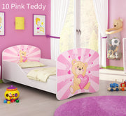 Dječji krevet ACMA s motivom 140x70 cm 10 Pink Teddy Bear