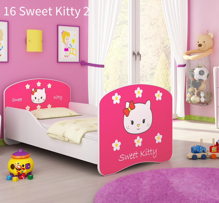 Dječji krevet ACMA s motivom 140x70 cm 16 Sweet Kitty 2