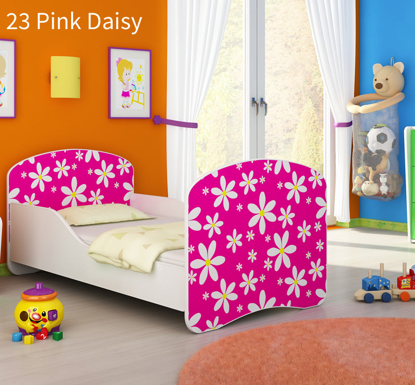 Dječji krevet ACMA s motivom 180x80 cm 23 Pink Daisy