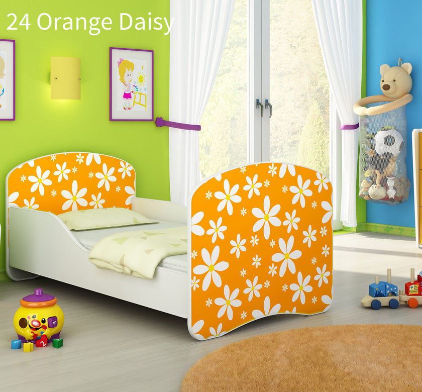 Dječji krevet ACMA s motivom 160x80 cm 24 Orange Daisy