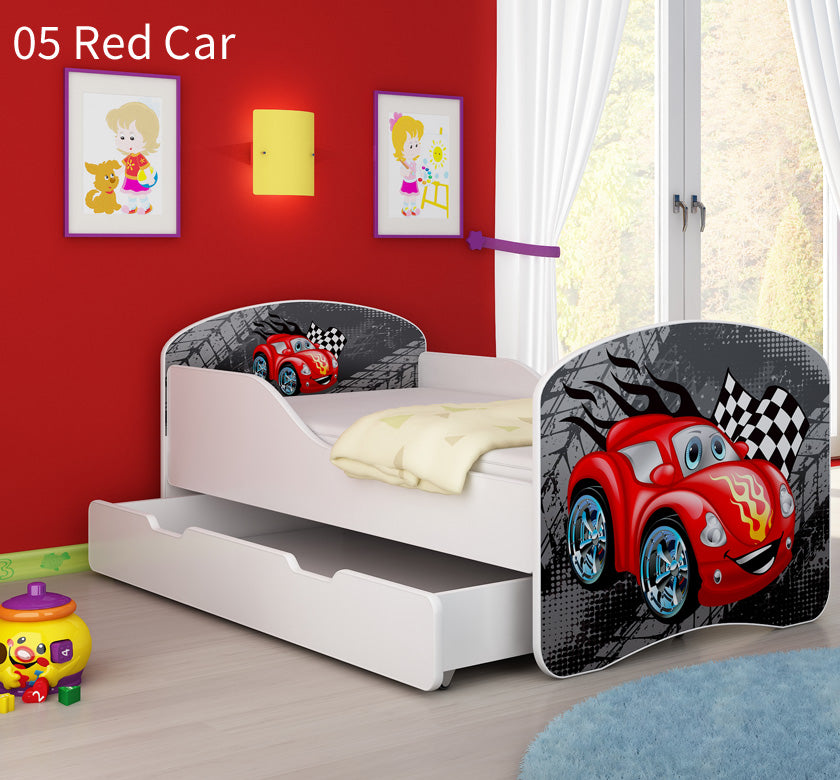 Dječji krevet ACMA s motivom + ladica 160x80 cm 05 Red Car