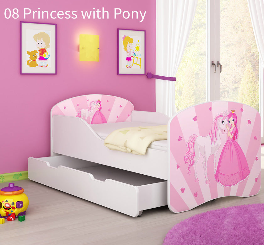 Dječji krevet ACMA s motivom + ladica 180x80 cm 08 Princess with Pony
