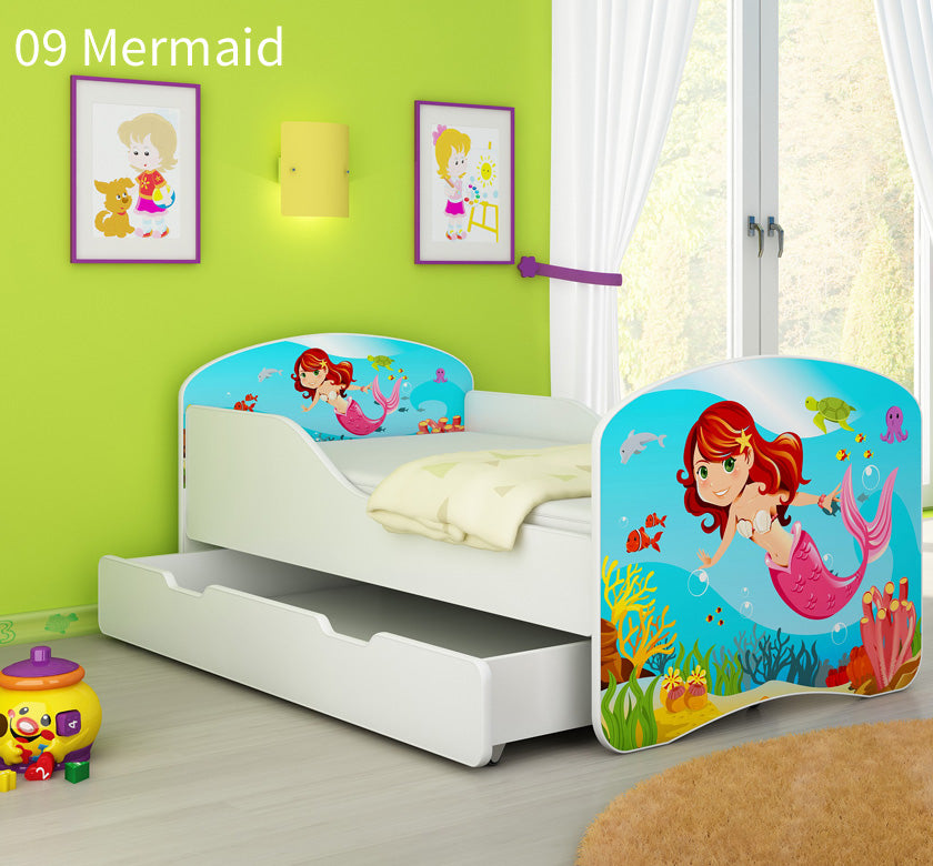 Dječji krevet ACMA s motivom + ladica 180x80 cm 09 Mermaid