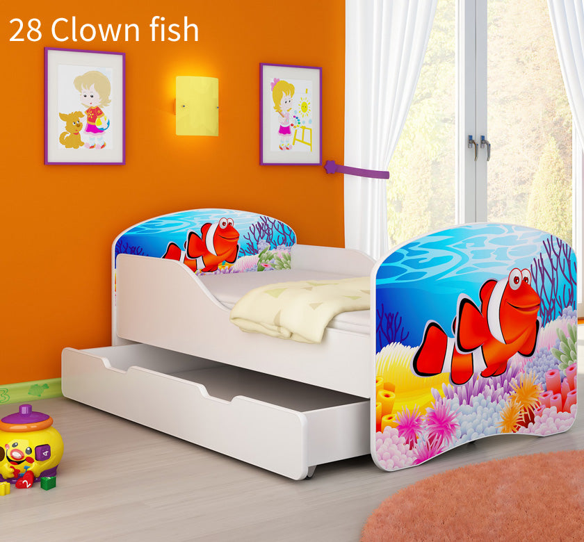 Dječji krevet ACMA s motivom + ladica 140x70 cm 28 Clown Fish