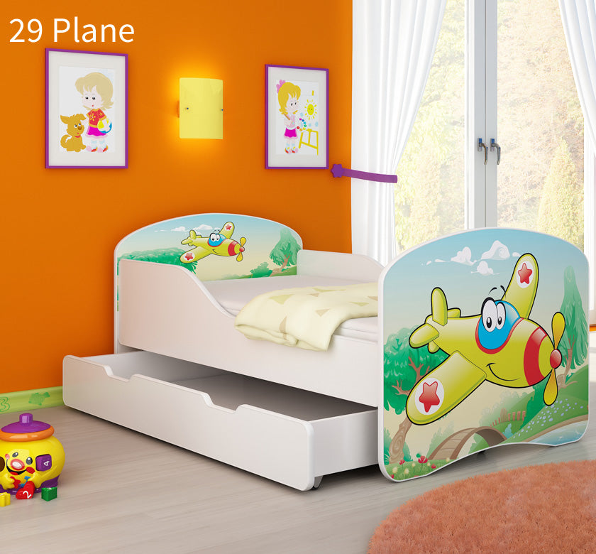 Dječji krevet ACMA s motivom + ladica 140x70 cm 29 Aeroplane