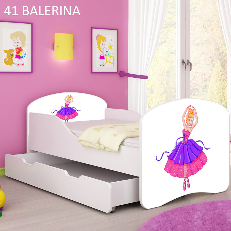Dječji krevet ACMA s motivom + ladica 180x80 cm 41 Balerina