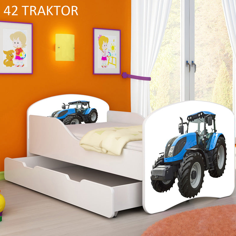 Dječji krevet ACMA s motivom + ladica 180x80 cm 42 Traktor