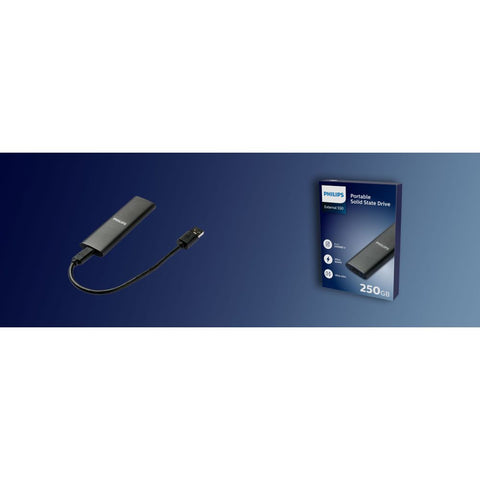 Philips SSD disk eksterni 250GB, ultra speed, space grey
