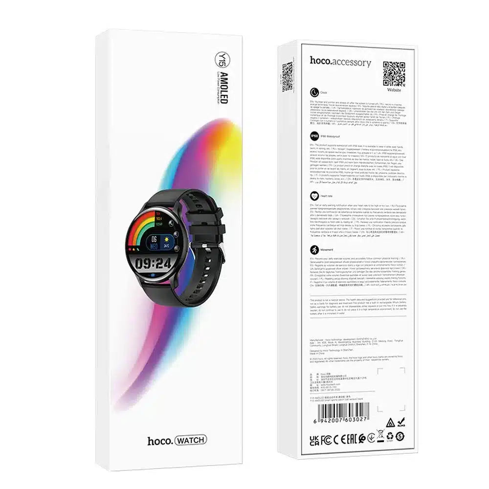 HOCO pametni sat / pametni sat Amoled Y15 smart sport (mogućnost povezivanja sa sata) crni