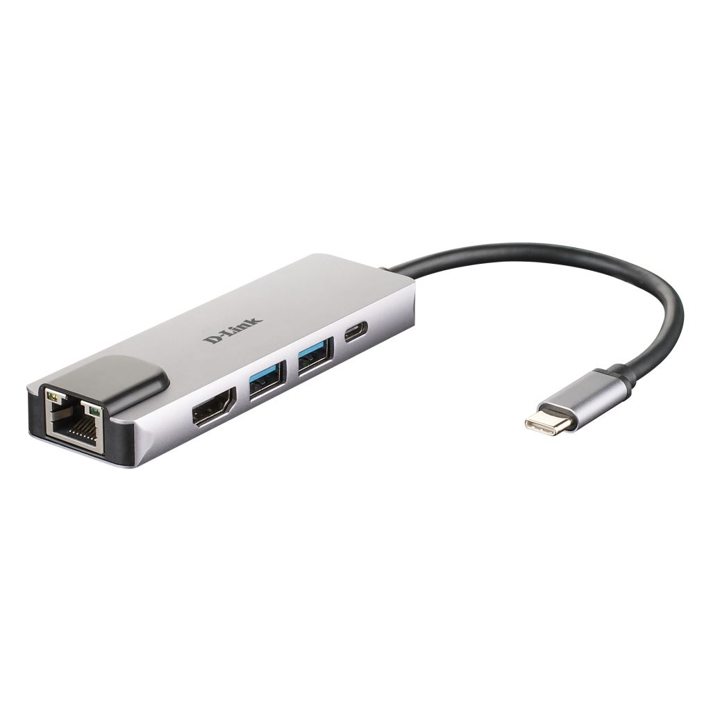 D-Link DUB-M520 priključna stanica i replikator porta za prijenosno računalo Žičano Thunderbolt 3 Aluminij, Crno