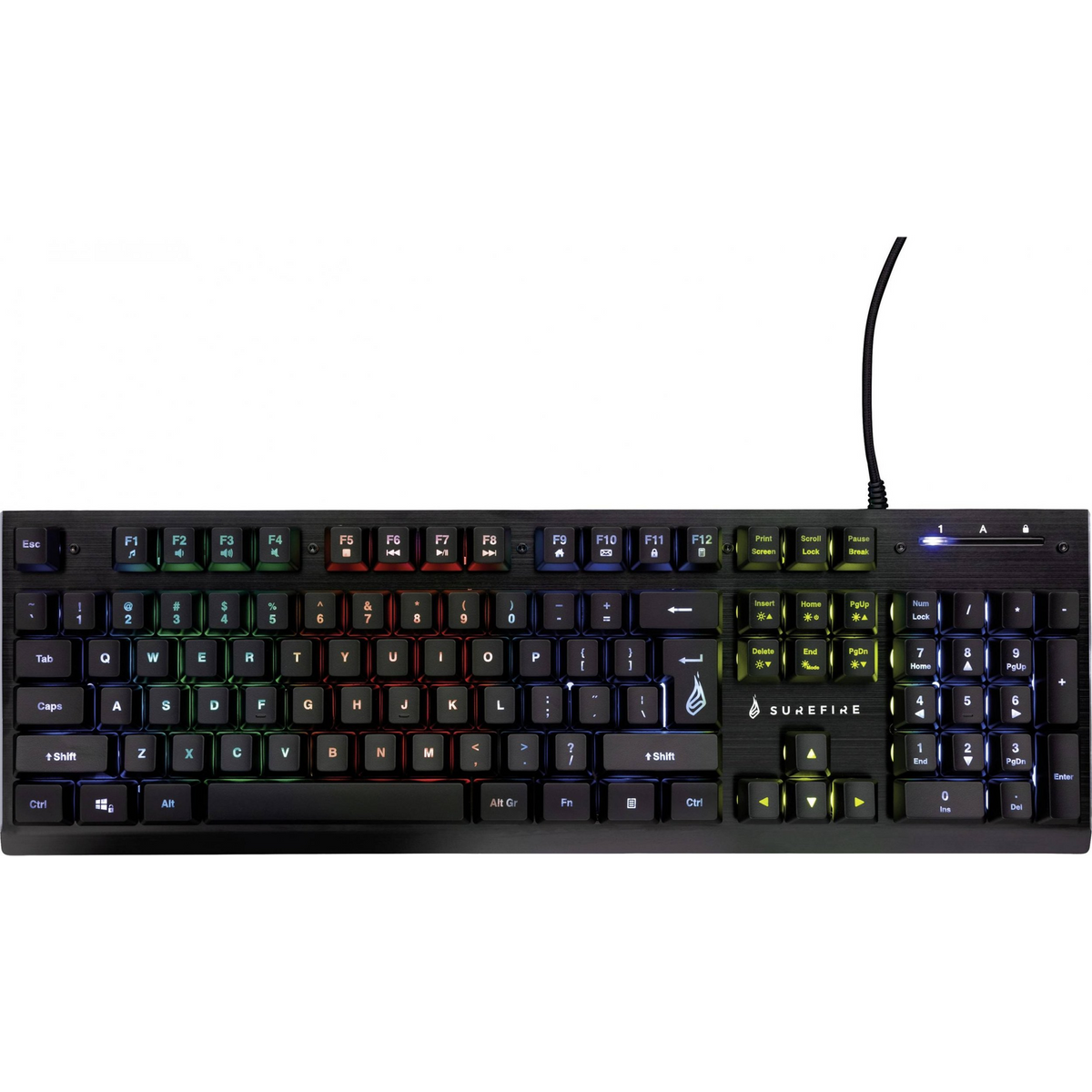 SureFire KingPin X2 tipkovnica Igranje USB AZERTY Francuski Crno, Metalno