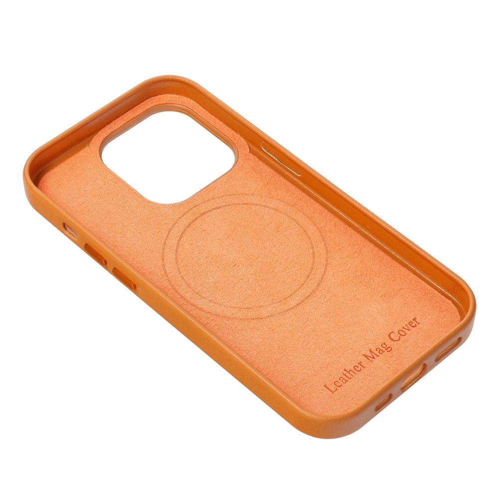 Kožna maska Mag Cover za iPhone 14 Plus narančasta