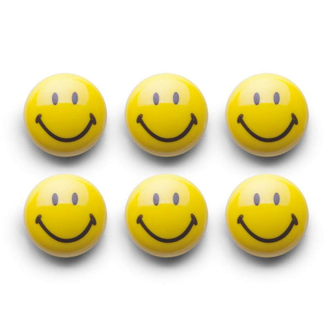 Zeller Set magneta Smiley, 6/1, Ø 3 cm, plastični