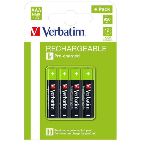 Baterije Verbatim #49514 AAA punjive, 1.2V, 950mAh, 4PK/HR03
