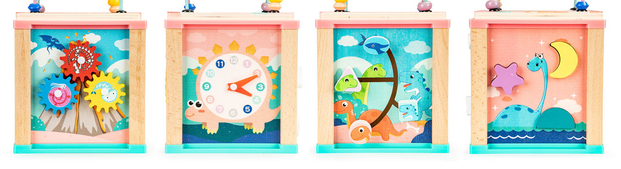 Ecotoys Drvena edukativna kocka Dino