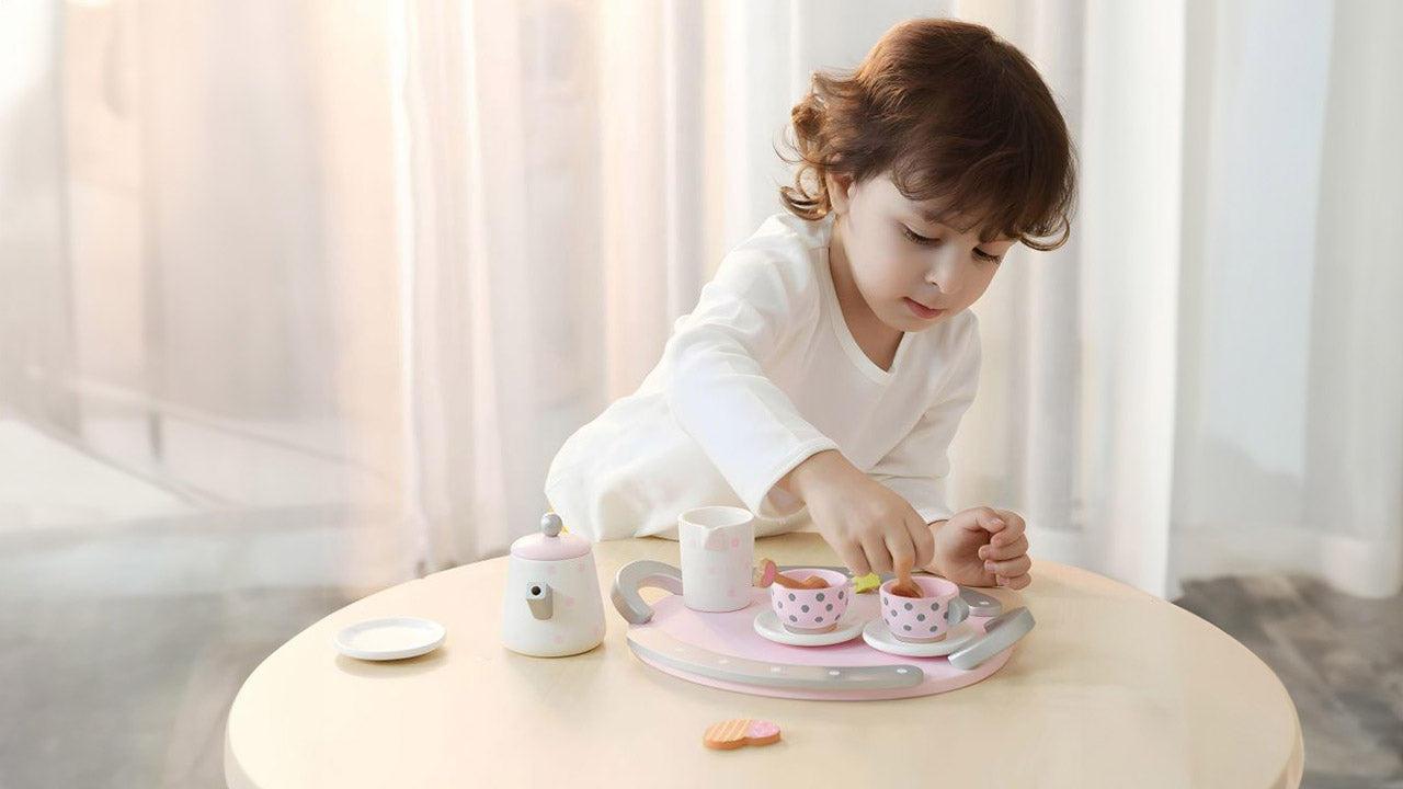 Ecotoys Drveni set za čaj od 15 elemenata