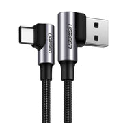 Kutni kabel USB na USB-C UGREEN US176 3A 0,5m (crni)