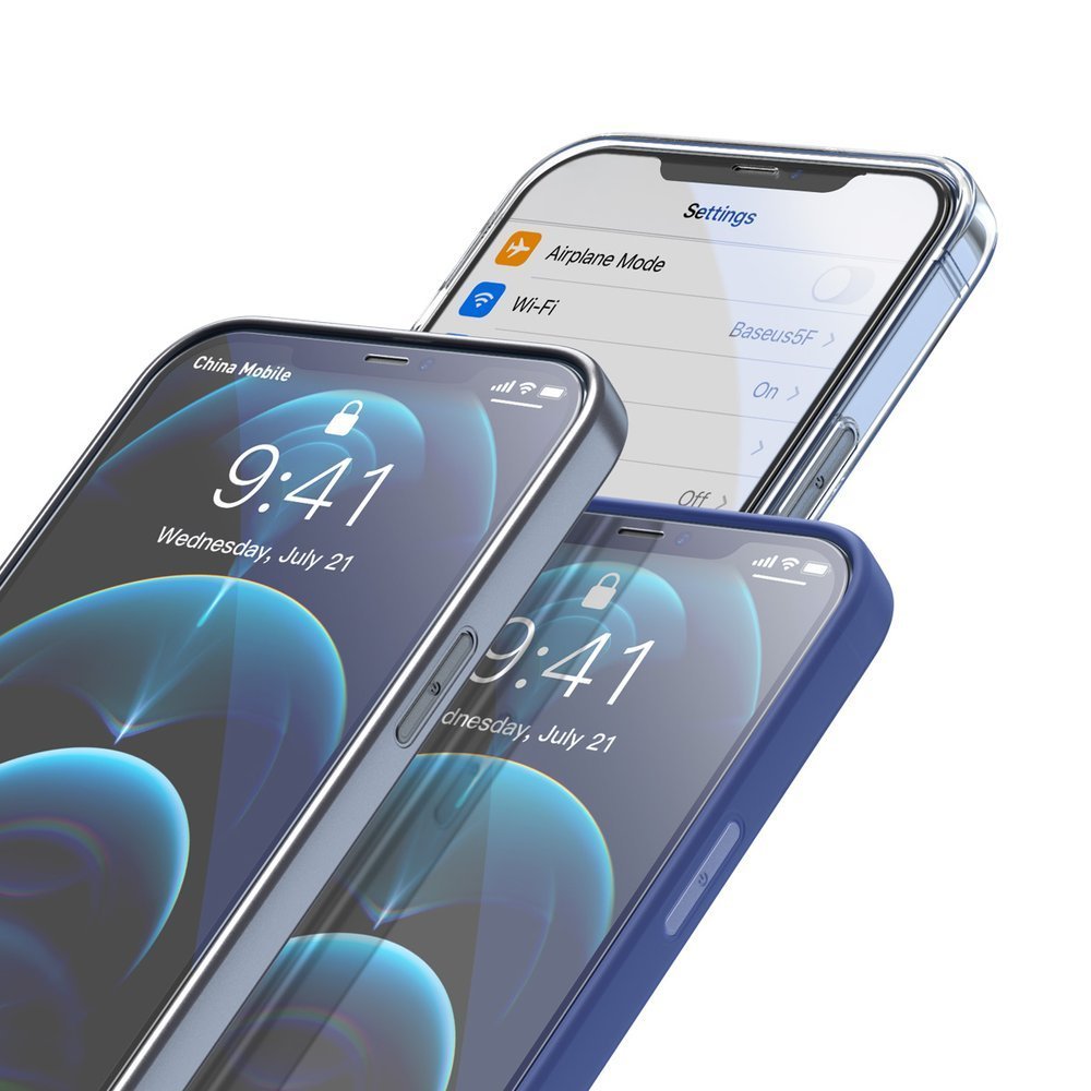 Baseus 2x 0,3 mm kaljeno staklo Anti-blue Light s okvirom iPhone 12 Pro Max