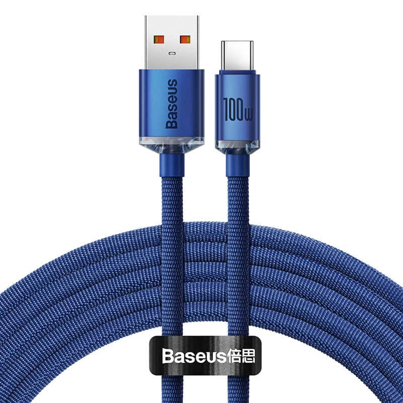Baseus Crystal Shine kabel USB na USB-C 5A100W1.2m (plavi)