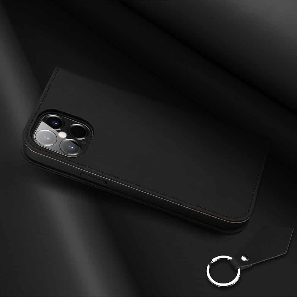 DUX DUCIS Wish Bookcase futrola od prave kože za iPhone 12 Pro Max crna