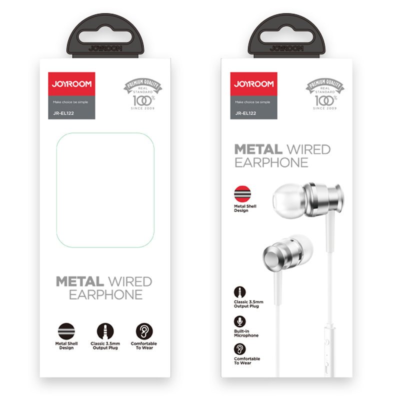 Joyroom metal slušalice za uši 3,5 mm mini priključak s daljinskim upravljačem i mikrofonom