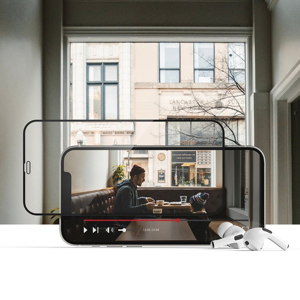 Ringke Invisible Defender ID kaljeno staklo s okvirom za iPhone 12 Pro Max