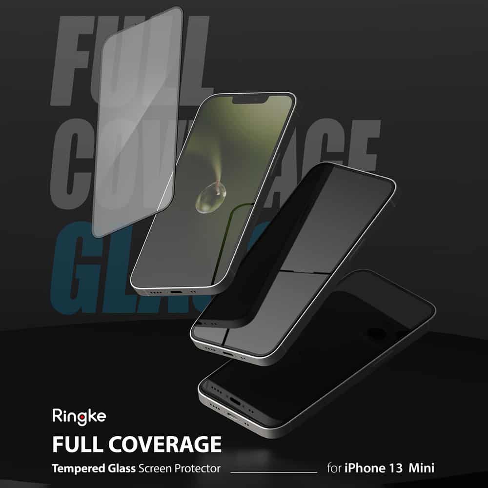 Ringke Invisible Defender ID Full Glass kaljeno staklo puna pokrivenost s okvirom za iPhone 13 mini