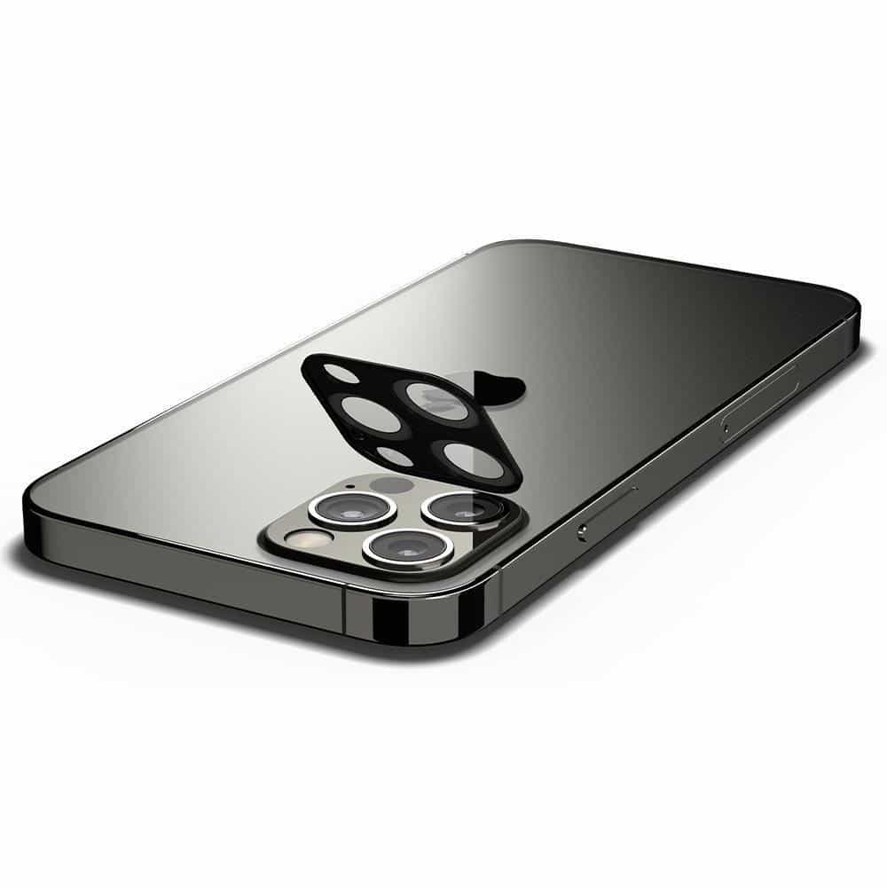 SPIGEN OPTIK.TR KALJENO STAKLO SET 2 KOM ZA KAMERU IPHONE 12 PRO MAX CRNO
