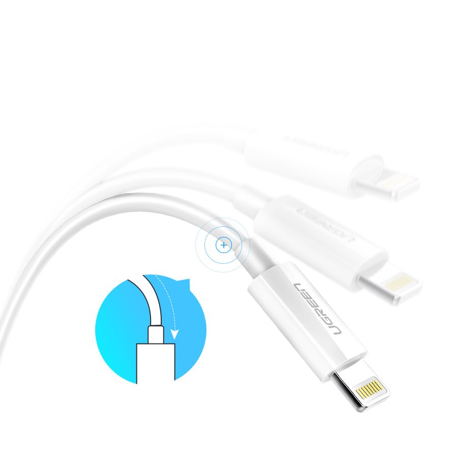 UGREEN USB A- MFI Apple Lightning kabel 1m