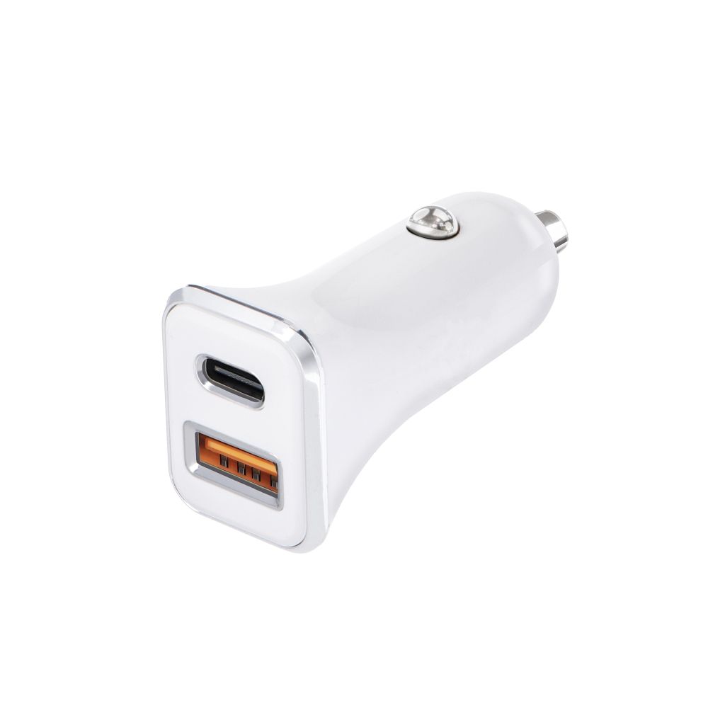 FORCELL auto punjač USB 3.0 + USB C Quick Charging + Power Delivery PD20W 4A CC-QCPD01 bijeli