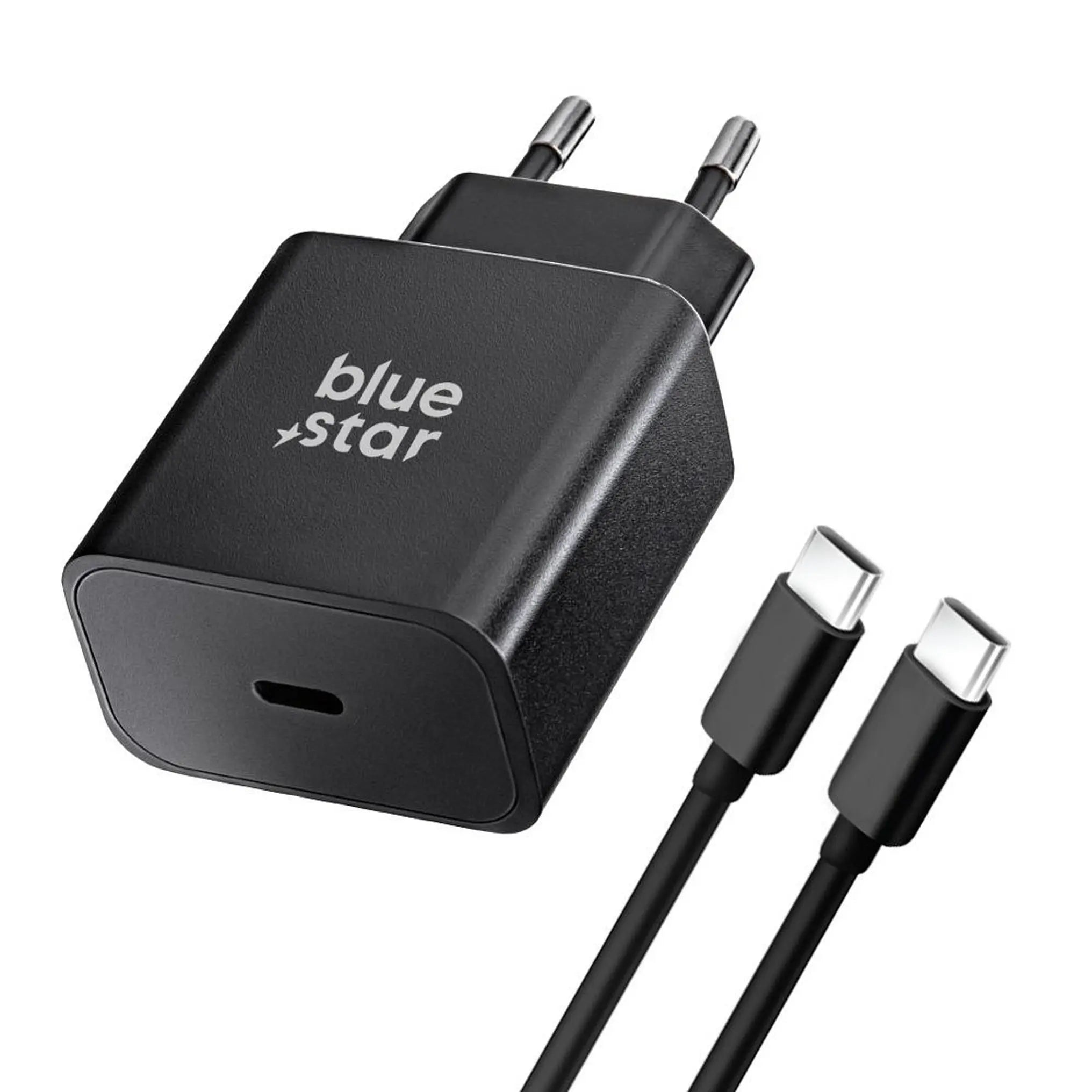 Punjač za telefon Blue Star USB C QC4.0 PD 3A 25W + kabel USB C na USB C crni