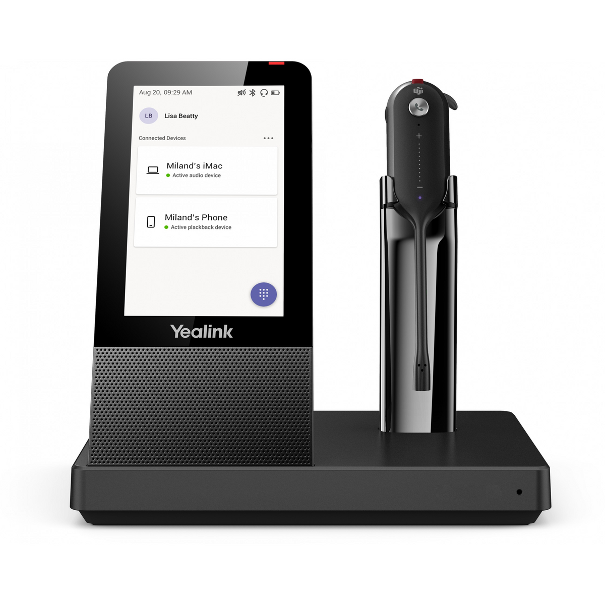 Yealink WH67 UC Slušalice Bežično Kačenje na uho, Obruč za glavu, Vrpca za vrat Ured / pozivni centar Bluetooth Postolje za punjenje Crno