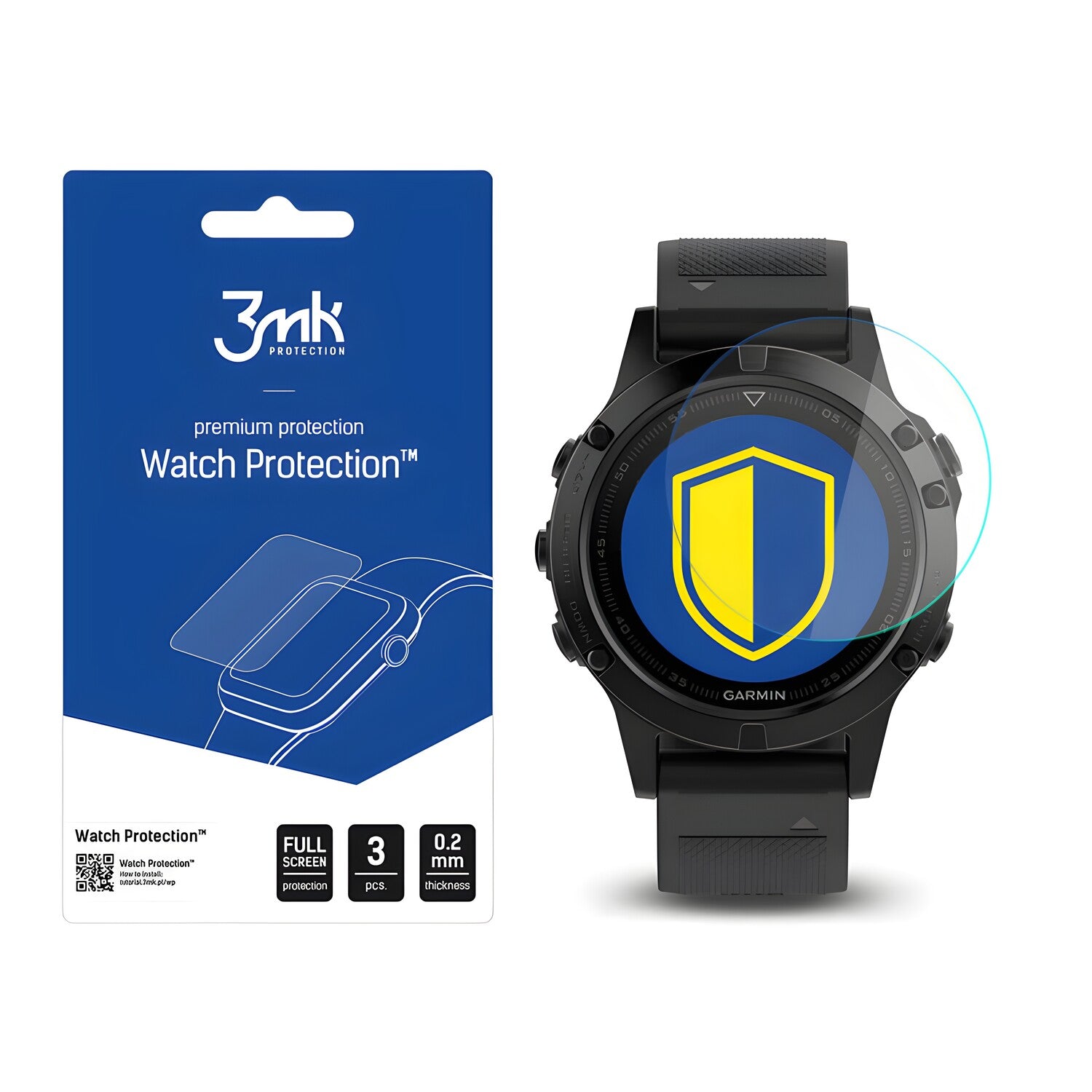 3mk zaštitno staklo za sat za Garmin Fenix 5 47 mm - Prozirna KP26550