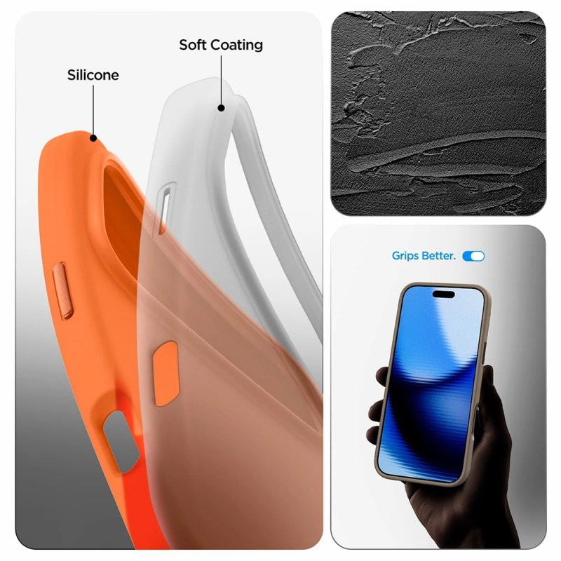 Spigen silikonska futrola s MagSafeom za Apple iPhone 17 Pro Cosmic Orange ACS11379