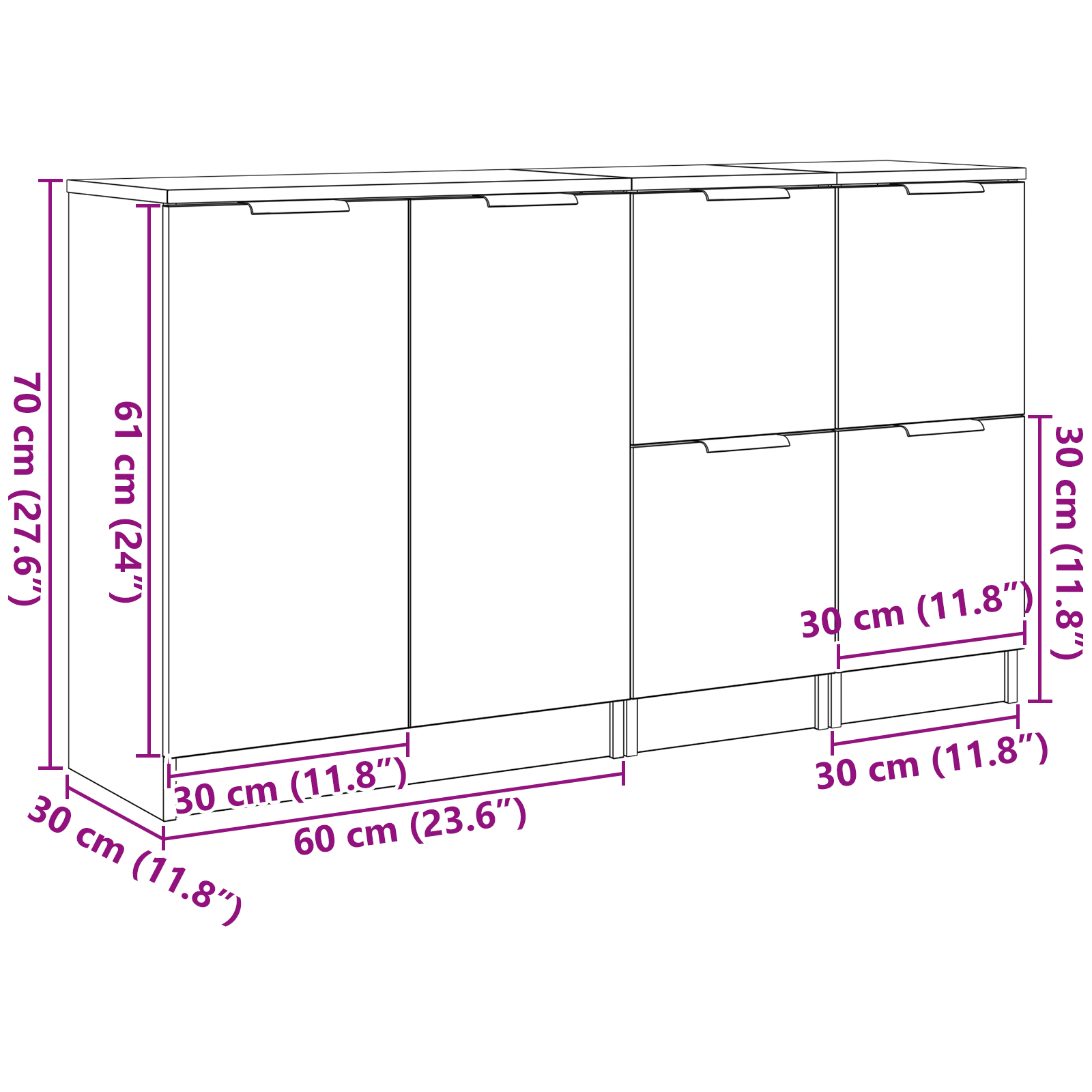 Kreveta 3 pcs Crni hrast Konstruirano drvo
