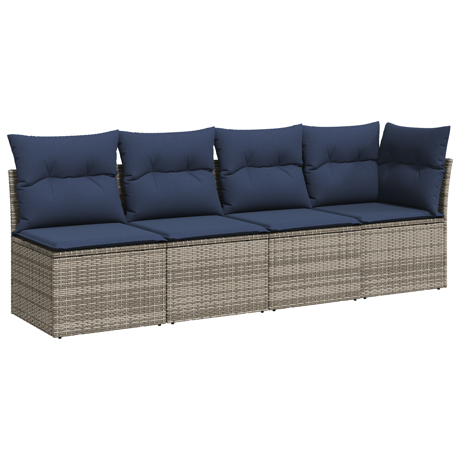 Vrtni kauč s jastukom Siva 227 x 62 x 69 cm poliratan