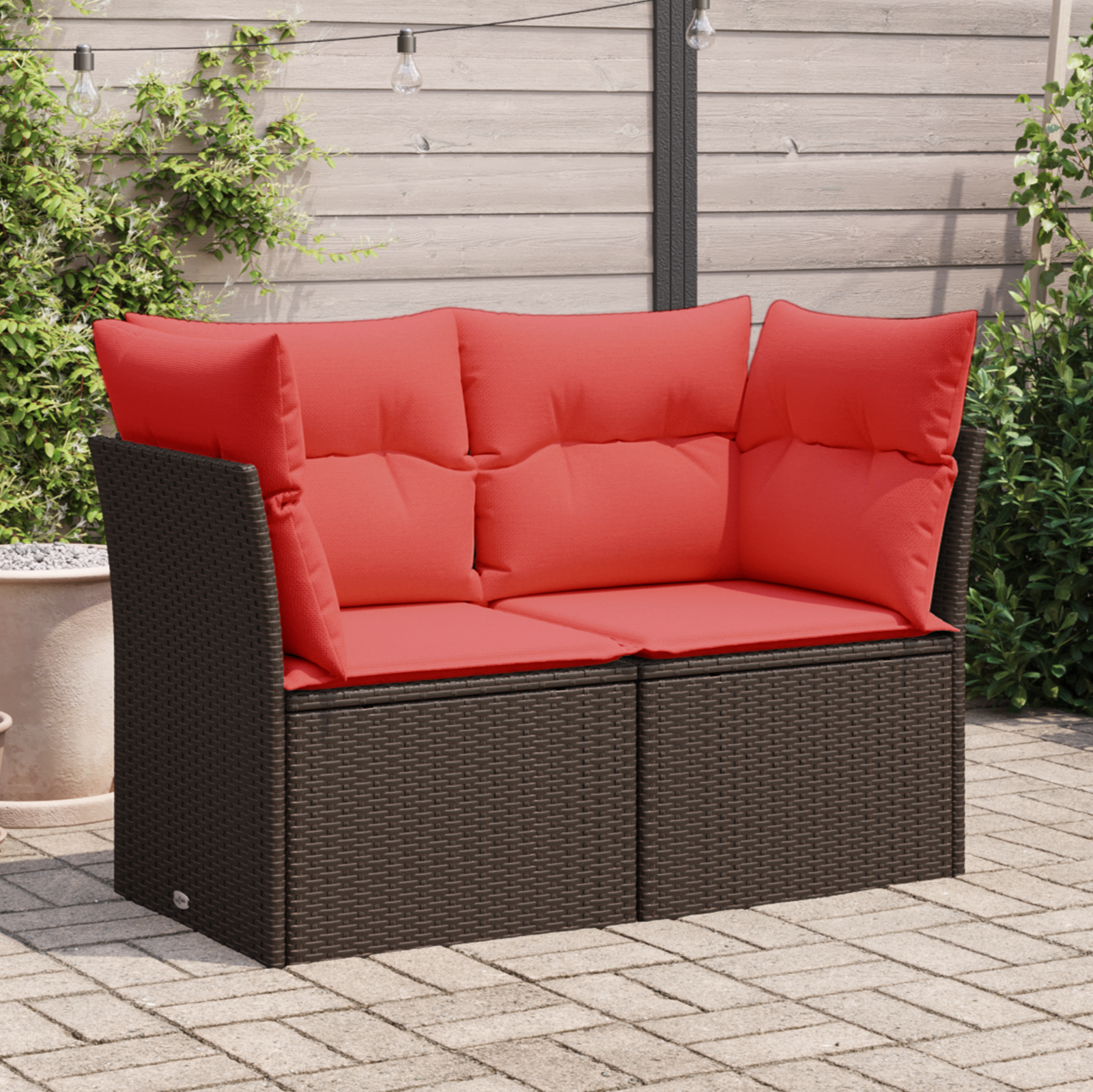 | Vrtni kauč | s jastukom Smeđa 124 x 62 x 69 cm poliratan