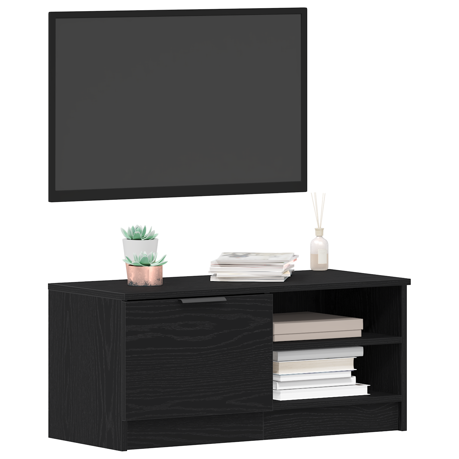 TV ormar 2 pcs Crni hrast 80 x 35 x 36,5 cm Konstruirano drvo