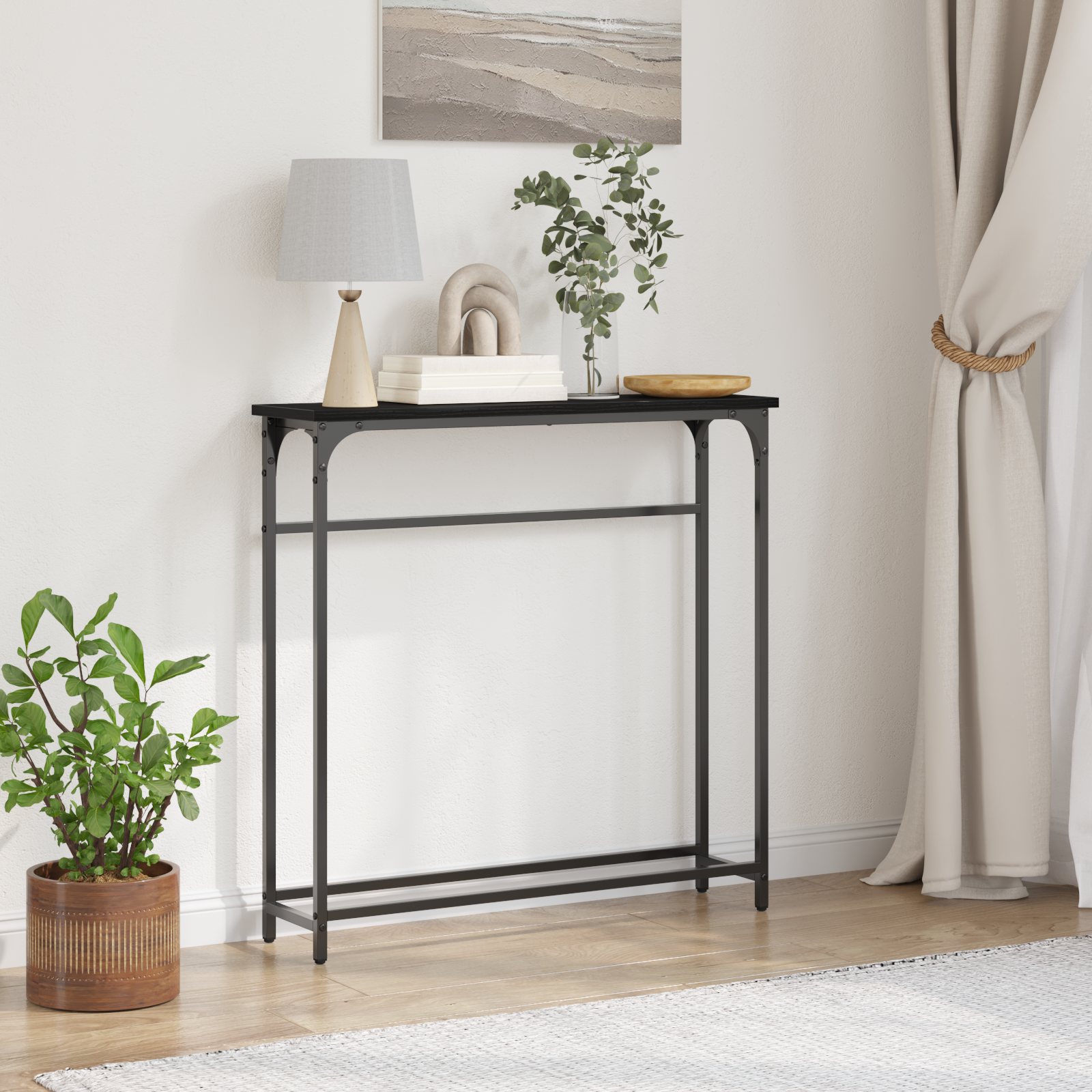 Konzolna stolica Crni hrast 75 x 19,5 x 75 cm Konstruirano drvo