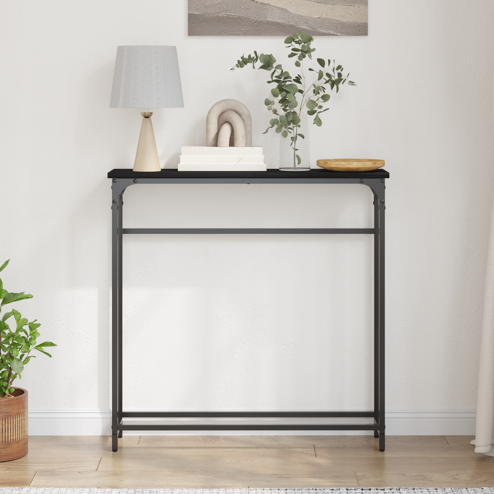 Konzolna stolica Crni hrast 75 x 19,5 x 75 cm Konstruirano drvo