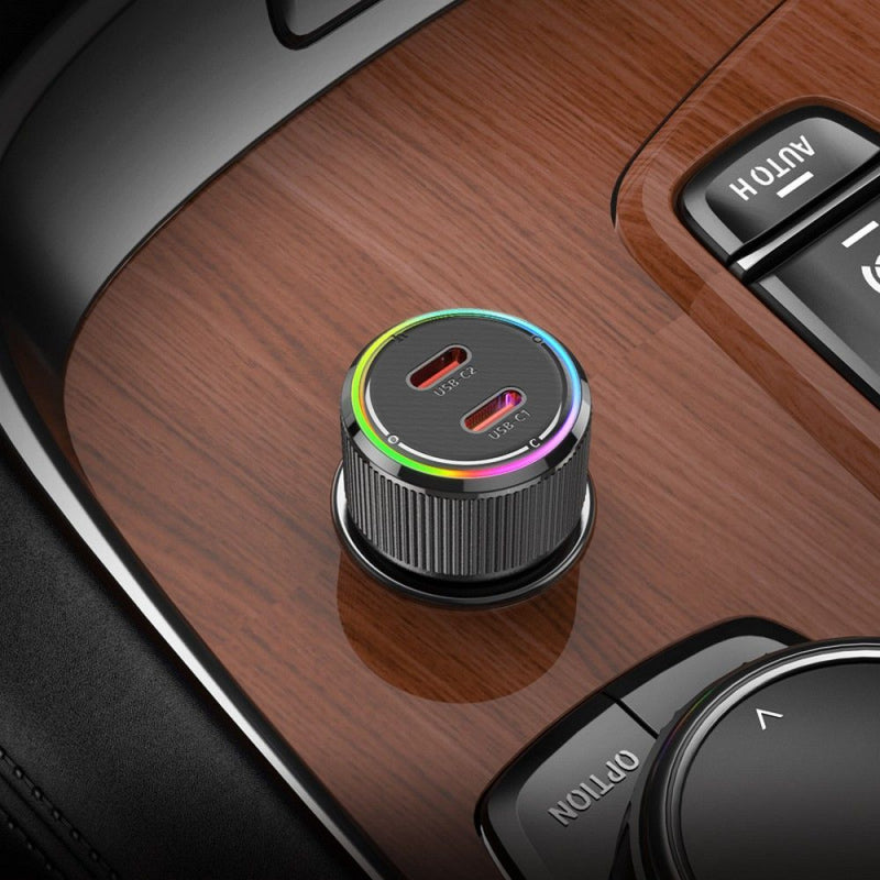 Auto punjač Hoco NZ14B 50W 3A 2 x USB-C crni