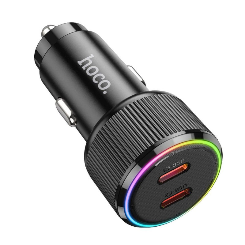 Auto punjač Hoco NZ14B 50W 3A 2 x USB-C crni