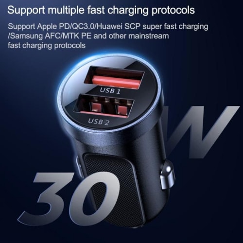 JOYROOM C-A09 2-PORTNI AUTO PUNJAČ PD 30W QC 3.0 CRNI