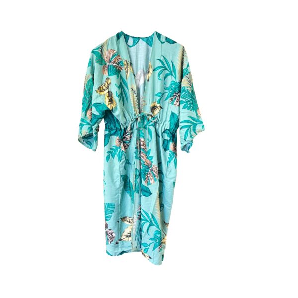 Kaftan Leaf Print Tirkizna
